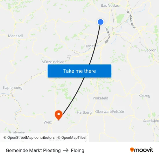 Gemeinde Markt Piesting to Floing map