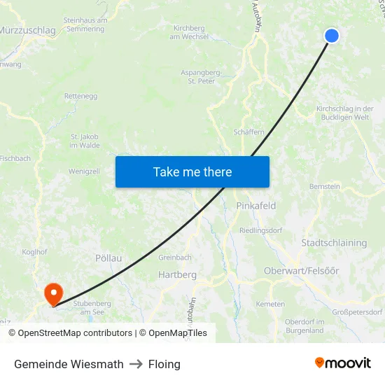 Gemeinde Wiesmath to Floing map