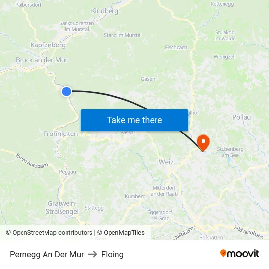 Pernegg An Der Mur to Floing map