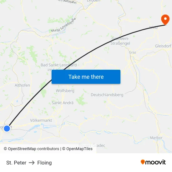 St. Peter to Floing map