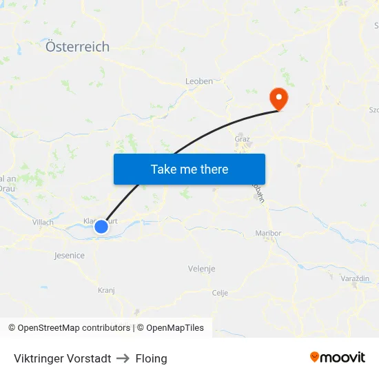 Viktringer Vorstadt to Floing map
