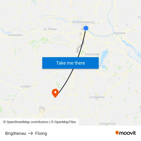 Brigittenau to Floing map