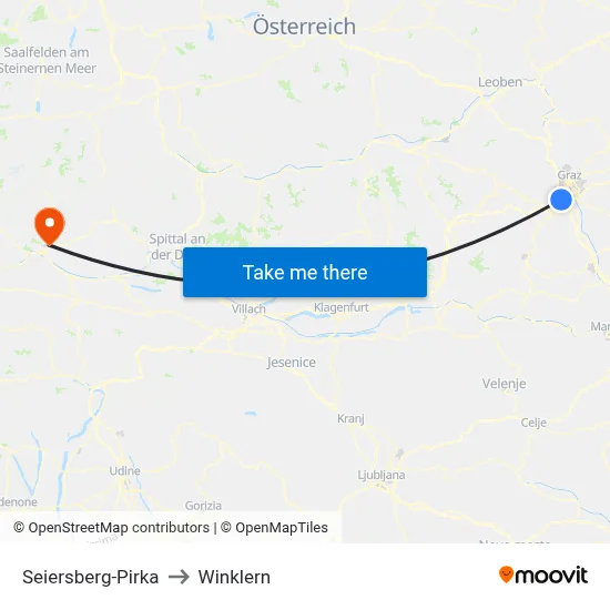 Seiersberg-Pirka to Winklern map