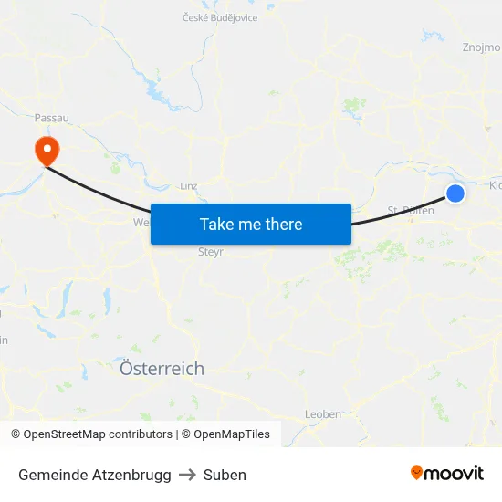 Gemeinde Atzenbrugg to Suben map