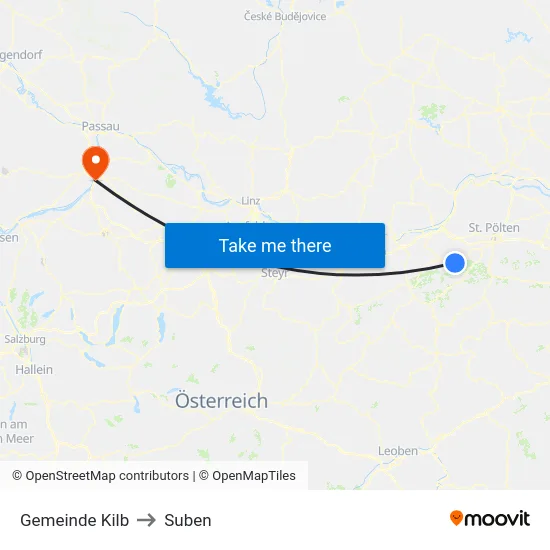Gemeinde Kilb to Suben map