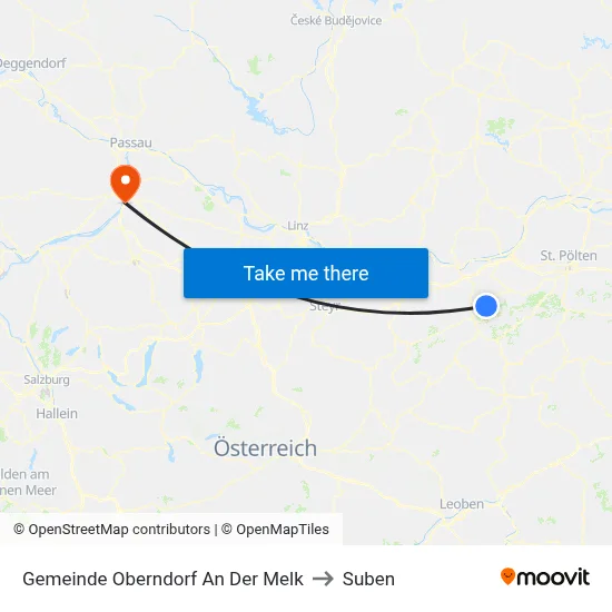 Gemeinde Oberndorf An Der Melk to Suben map