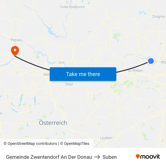 Gemeinde Zwentendorf An Der Donau to Suben map