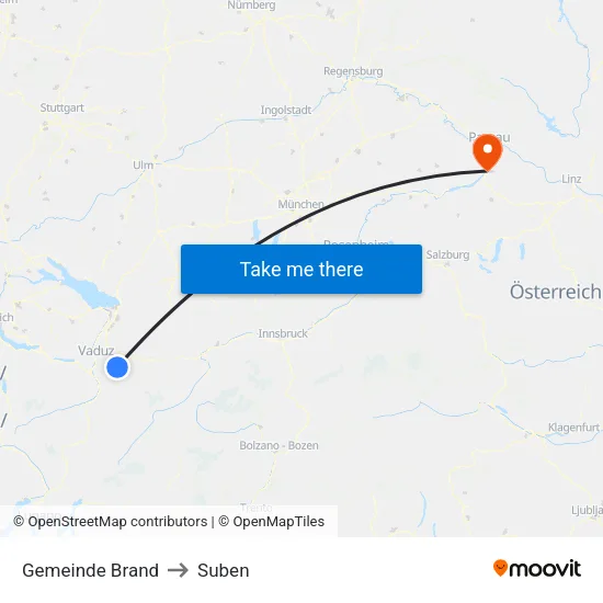 Gemeinde Brand to Suben map