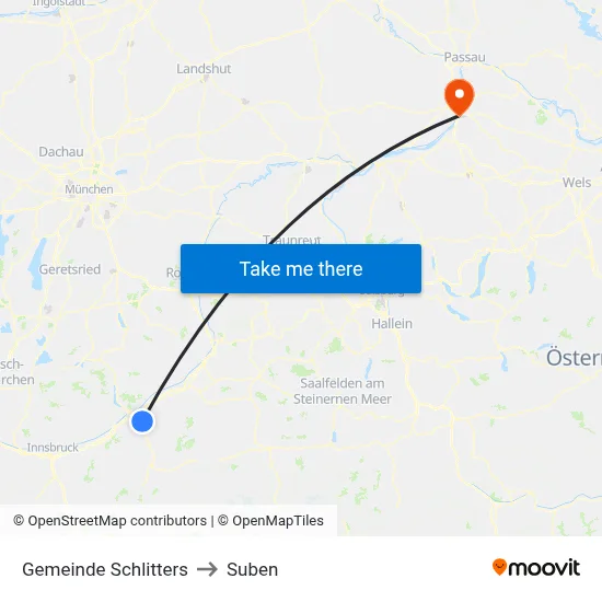 Gemeinde Schlitters to Suben map