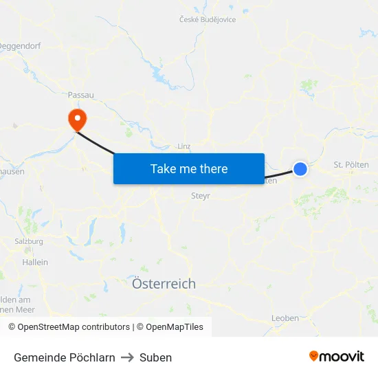 Gemeinde Pöchlarn to Suben map