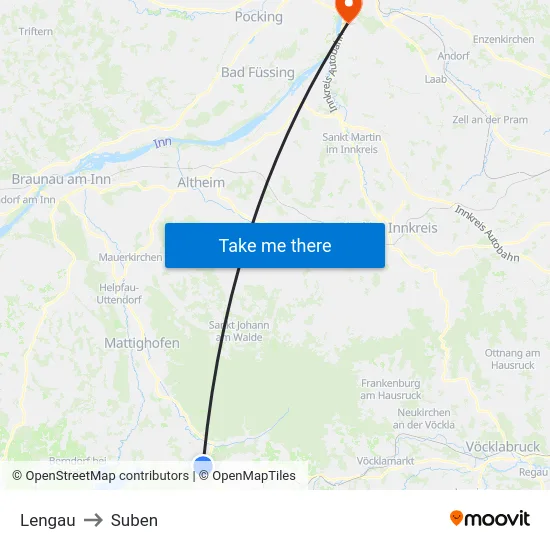 Lengau to Suben map