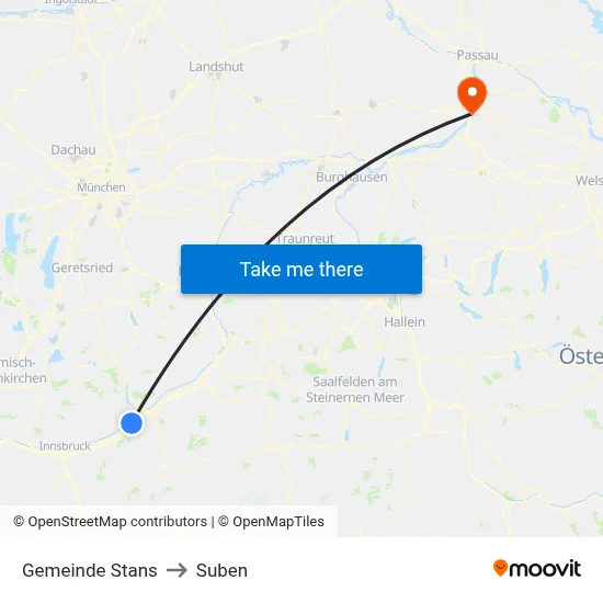 Gemeinde Stans to Suben map