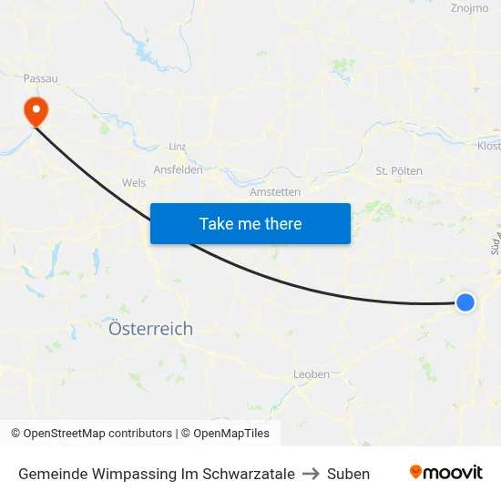 Gemeinde Wimpassing Im Schwarzatale to Suben map