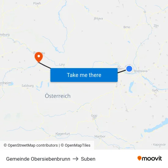 Gemeinde Obersiebenbrunn to Suben map