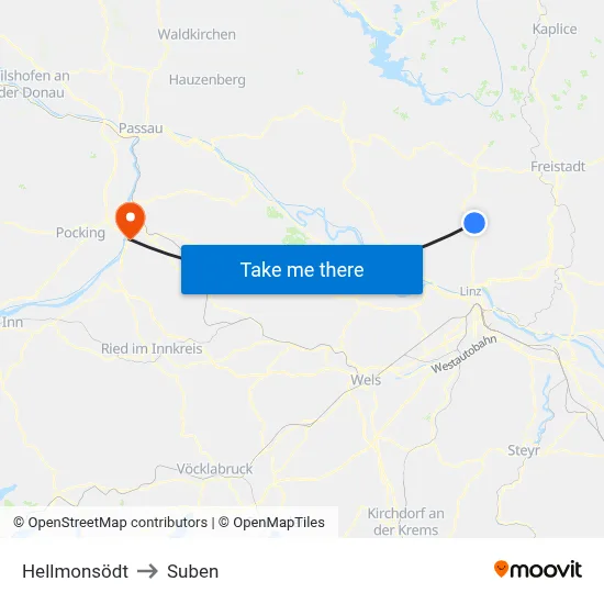 Hellmonsödt to Suben map