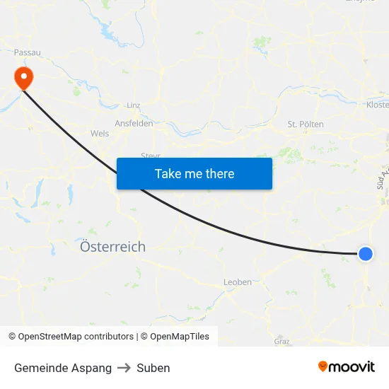 Gemeinde Aspang to Suben map