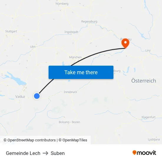 Gemeinde Lech to Suben map