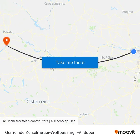 Gemeinde Zeiselmauer-Wolfpassing to Suben map