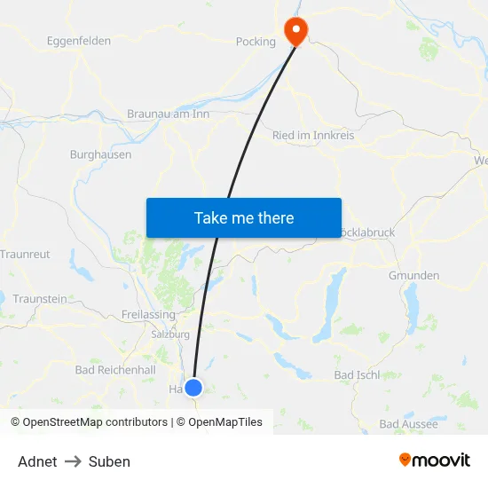 Adnet to Suben map
