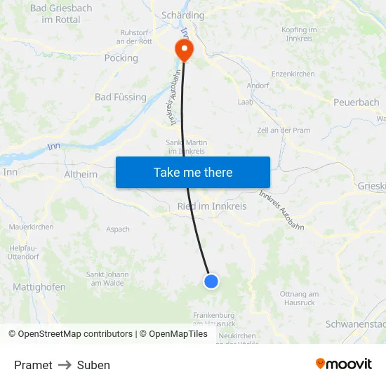 Pramet to Suben map
