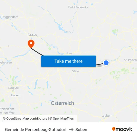 Gemeinde Persenbeug-Gottsdorf to Suben map