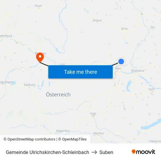 Gemeinde Ulrichskirchen-Schleinbach to Suben map