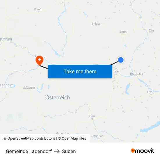 Gemeinde Ladendorf to Suben map