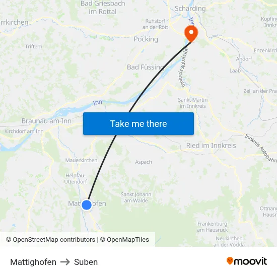 Mattighofen to Suben map