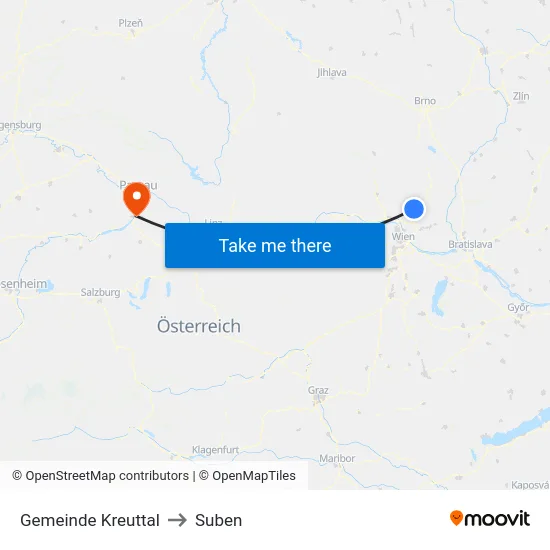 Gemeinde Kreuttal to Suben map