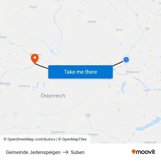 Gemeinde Jedenspeigen to Suben map