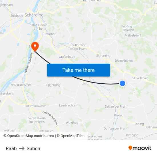 Raab to Suben map
