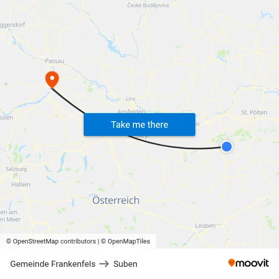 Gemeinde Frankenfels to Suben map