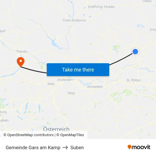 Gemeinde Gars am Kamp to Suben map