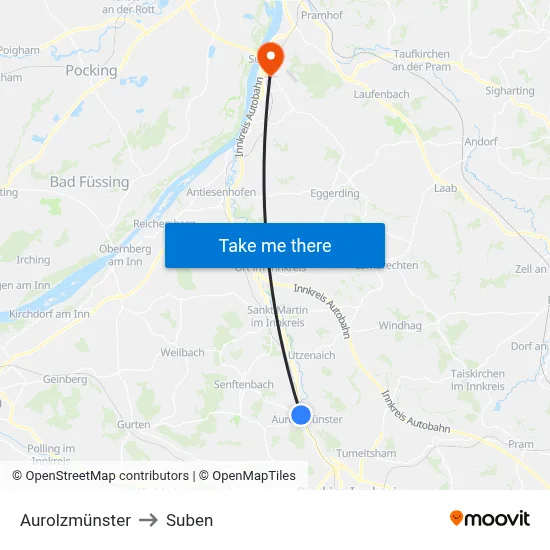 Aurolzmünster to Suben map