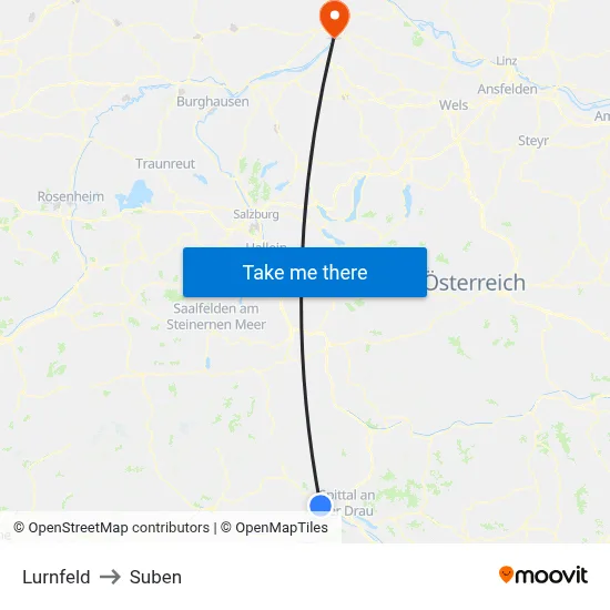 Lurnfeld to Suben map