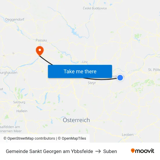 Gemeinde Sankt Georgen am Ybbsfelde to Suben map