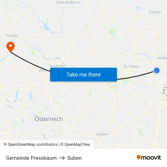 Gemeinde Pressbaum to Suben map