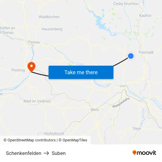 Schenkenfelden to Suben map