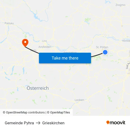 Gemeinde Pyhra to Grieskirchen map