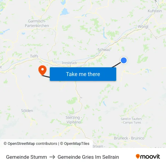 Gemeinde Stumm to Gemeinde Gries Im Sellrain map