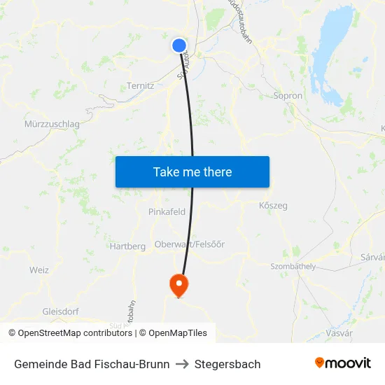 Gemeinde Bad Fischau-Brunn to Stegersbach map
