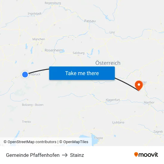 Gemeinde Pfaffenhofen to Stainz map