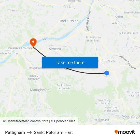 Pattigham to Sankt Peter am Hart map
