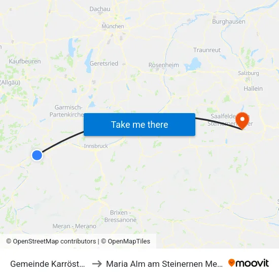 Gemeinde Karrösten to Maria Alm am Steinernen Meer map