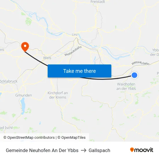 Gemeinde Neuhofen An Der Ybbs to Gallspach map