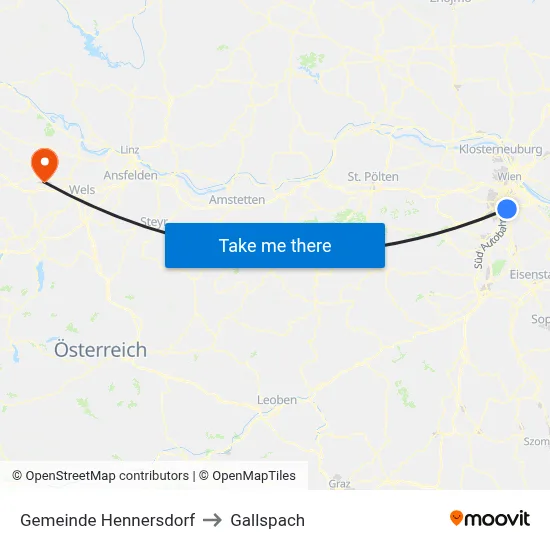 Gemeinde Hennersdorf to Gallspach map