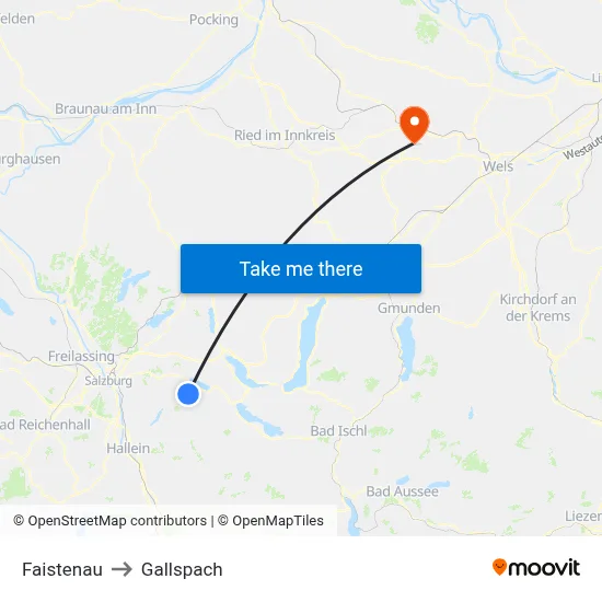 Faistenau to Gallspach map