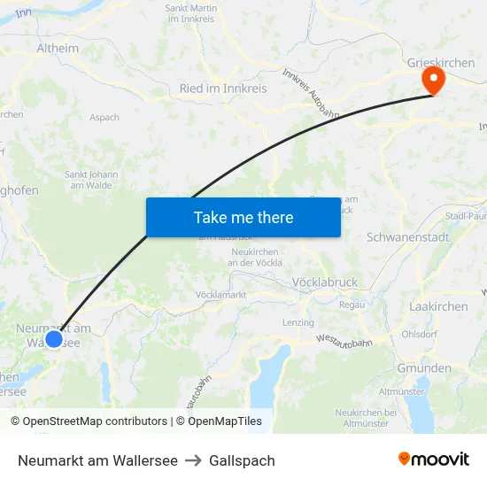 Neumarkt am Wallersee to Gallspach map