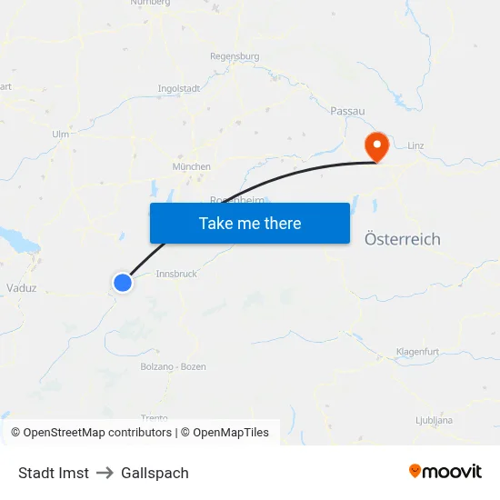 Stadt Imst to Gallspach map