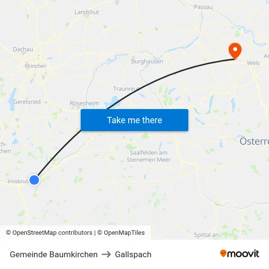 Gemeinde Baumkirchen to Gallspach map